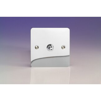 Varilight Ultraflat 1-Gang 10A 1- or 2-Way Toggle Switch Decorative Polished Chrome Chrome Toggle