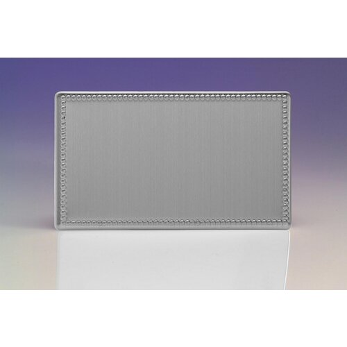 Varilight Jubilee Double Blank Plate Brushed Steel Varilight Jubilee Double Blank Plate Brushed Steel