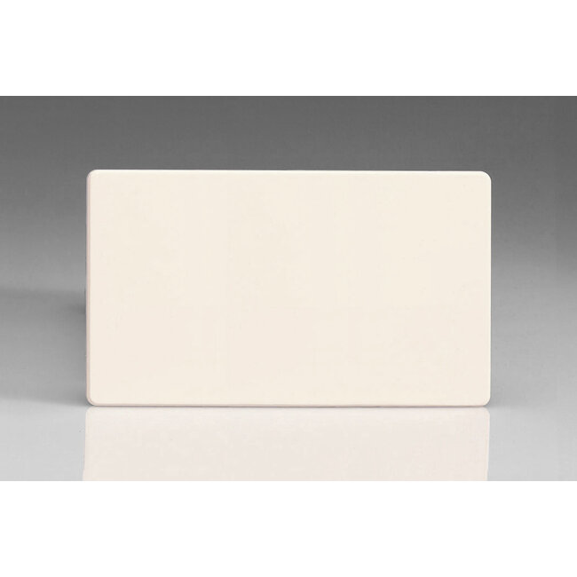 Varilight Screwless Double Blank Plate   Primed