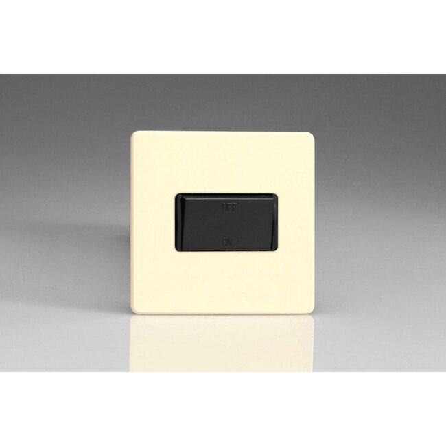 Varilight Screwless 10A Fan Isolating Switch (3 Pole) Black Primed White Insert