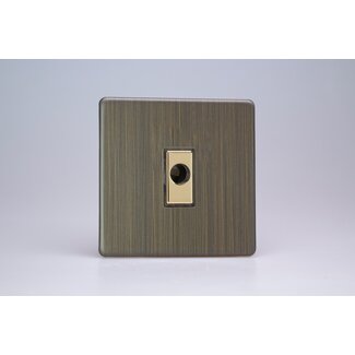 Varilight Urban Screwless 16A Flex Outlet Plate with metal inserts Brass Antique Brass Brass