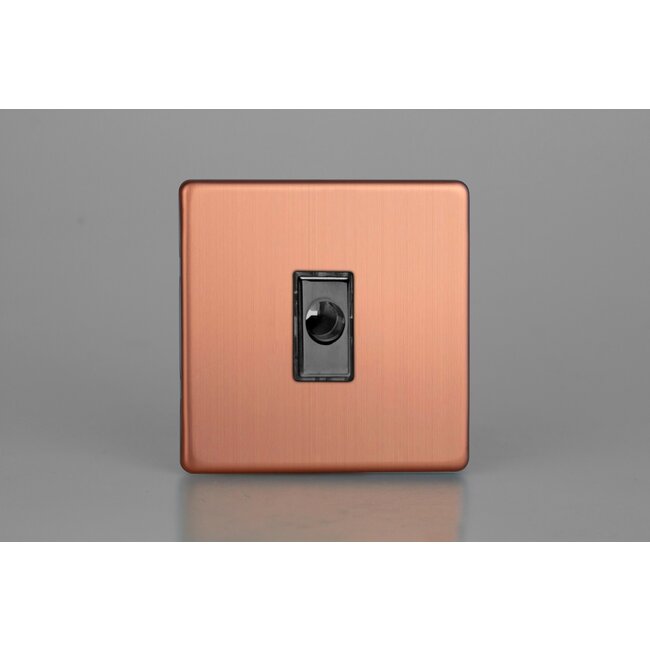 Varilight Urban Screwless 16A Flex Outlet Plate Decorative Brushed Copper Iridium Insert