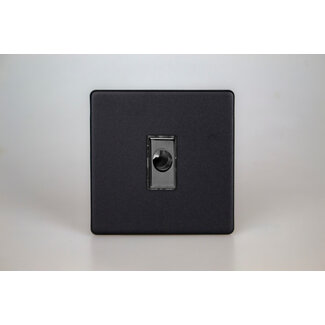 Varilight Urban Screwless 16A Flex Outlet Plate Decorative Matt Black Iridium Insert
