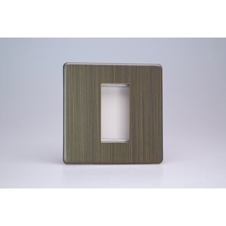 Varilight Urban Screwless DataGrid Plate (1 Grid Space)  Antique Brass