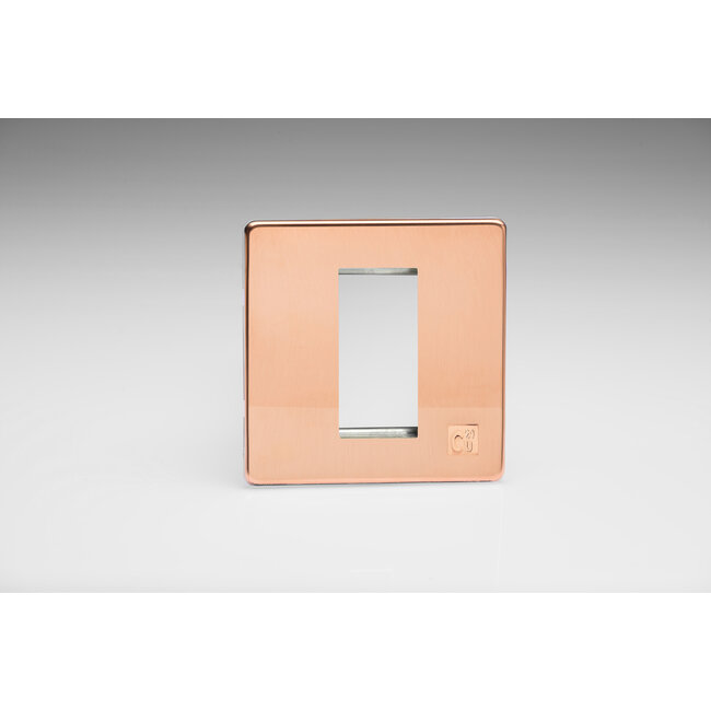 Varilight Screwless DataGrid Plate (1 Grid Space)  Cu29 Raw Copper