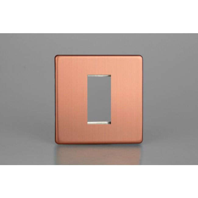 Varilight Urban Screwless DataGrid Plate (1 Grid Space)  Brushed Copper