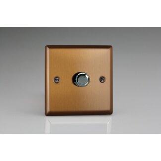 Varilight Urban 1-Gang 2-Way Push-On/Off Rotary LED Dimmer 1 x 0-120W (1-10 LEDs) V-Pro Brushed Bronze Iridium Knob