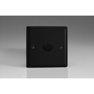 Varilight Urban 1-Gang 2-Way Push-On/Off Rotary LED Dimmer 1 x 0-120W (1-10 LEDs) V-Pro Matt Black