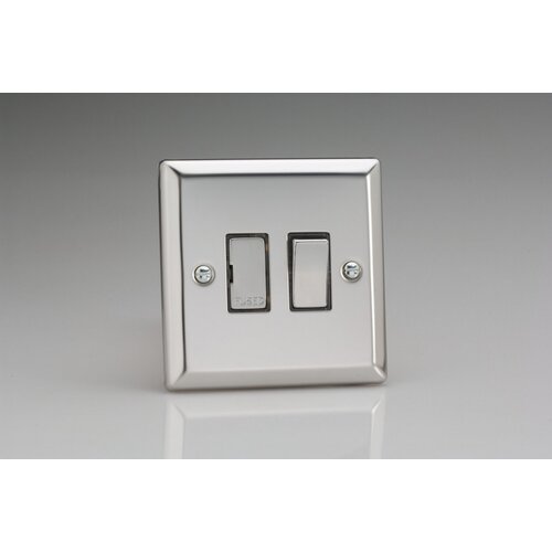 Varilight Classic 13A Switched Fused Spur with Metal Inserts Decorative Mirror Chrome Chrome Inserts Varilight Classic 13A Switched Fused Spur with Metal Inserts Decorative Mirror Chrome Chrome Inserts