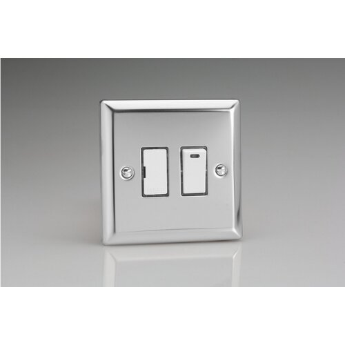 Varilight Classic 13A Switched Fused Spur + Neon White Mirror Chrome White Inserts Varilight Classic 13A Switched Fused Spur + Neon White Mirror Chrome White Inserts