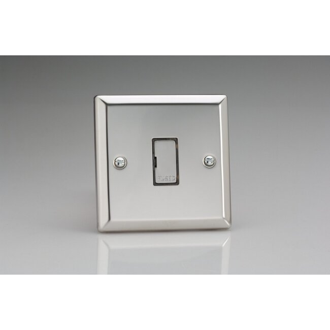 Varilight Classic 13A Unswitched Fused Spur Decorative Mirror Chrome Chrome Inserts