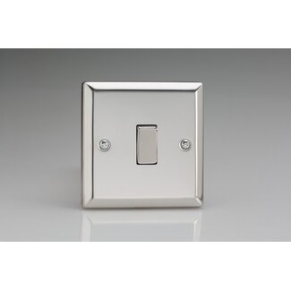 Varilight Classic 1-Gang 10A Intermediate Rocker Switch Decorative Mirror Chrome Chrome Rocker
