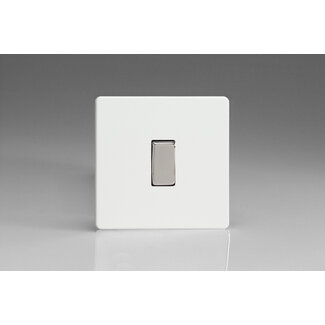 Varilight Screwless 1-Gang 10A Intermediate Rocker Switch Decorative Premium White Chrome Rocker