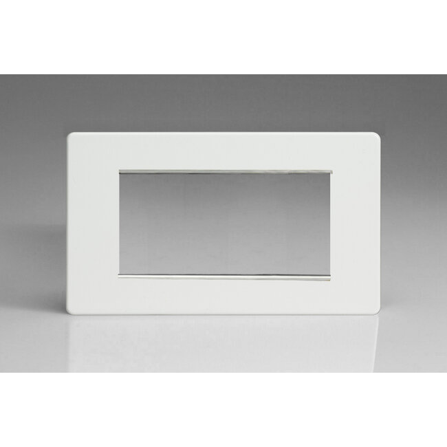 Varilight Screwless DataGrid Twin Plate (4 Grid Spaces)  Premium White