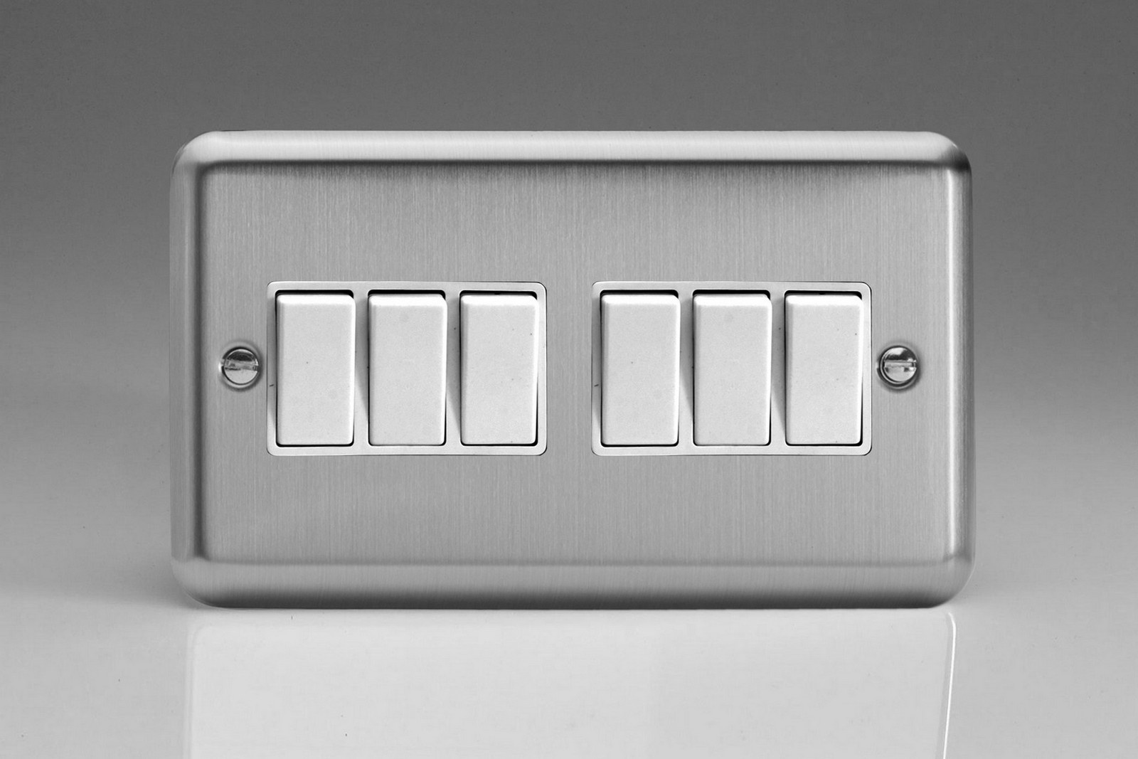 Varilight Classic 6-Gang 10A 1- or 2-Way Rocker Switch (Twin Plate ...