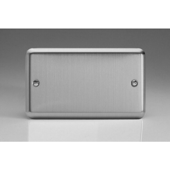 Varilight Classic Double Blank Plate  Matt Chrome