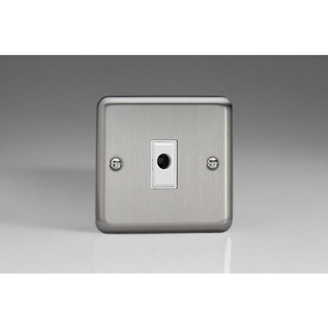 Varilight Classic 16A Flex Outlet Plate White Matt Chrome White Insert