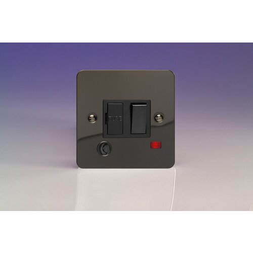 Varilight Ultraflat 13A Switched Fused Spur + Neon + Flex Outlet Black Iridium Black Inserts Varilight Ultraflat 13A Switched Fused Spur + Neon + Flex Outlet Black Iridium Black Inserts