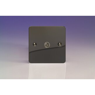 Varilight Ultraflat 1-Gang TV Socket, Co-Axial  Iridium Plain Insert