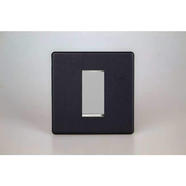 Varilight Urban Screwless DataGrid Plate (1 Grid Space)  Matt Black