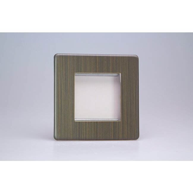 Varilight Urban Screwless DataGrid Plate (2 Grid Spaces)  Antique Brass