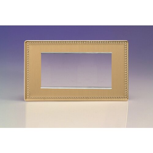 Varilight Jubilee DataGrid Twin Plate (4 Grid Spaces) Brushed Brass Varilight Jubilee DataGrid Twin Plate (4 Grid Spaces) Brushed Brass