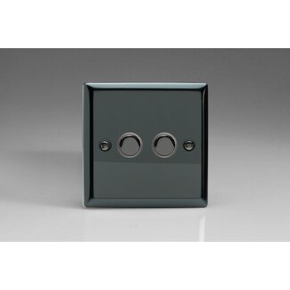 Varilight Classic 2-Gang Tactile Touch Control Dimming Supplementary Controller for use with Master on 2-Way Circuits V-Pro IR Iridium Iridium Buttons