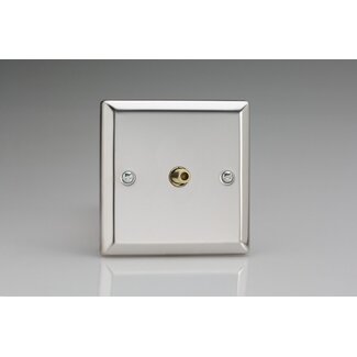 Varilight Classic 1-Gang TV Socket, F-Type Satellite  Mirror Chrome Plain Insert