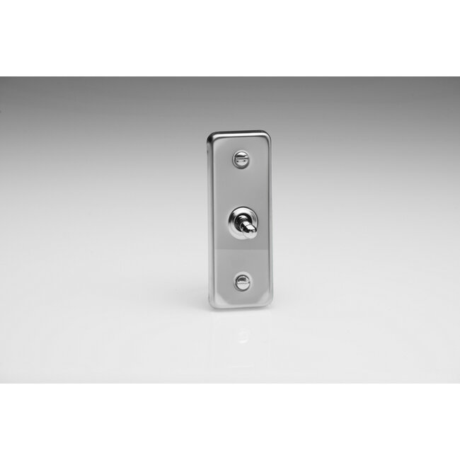 Varilight Classic 1-Gang 10A 1- or 2-Way Toggle Architrave Switch Decorative Mirror Chrome Chrome Toggle