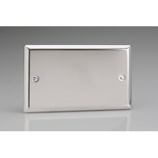 Varilight Classic Double Blank Plate  Mirror Chrome