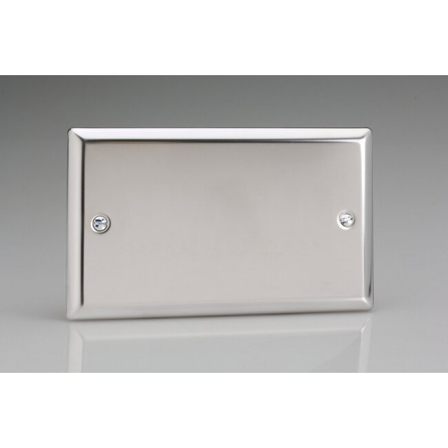 Varilight Classic Double Blank Plate  Mirror Chrome