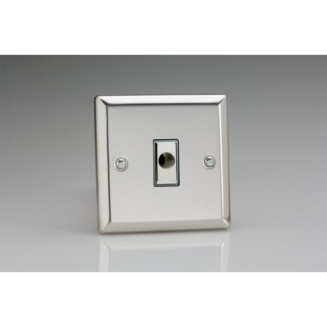 Varilight Classic 16A Flex Outlet Plate Decorative Mirror Chrome Chrome Insert