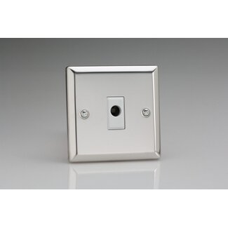Varilight Classic 16A Flex Outlet Plate White Mirror Chrome White Insert