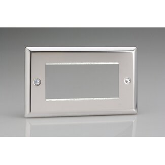 Varilight Classic DataGrid Twin Plate (4 Grid Spaces)  Mirror Chrome