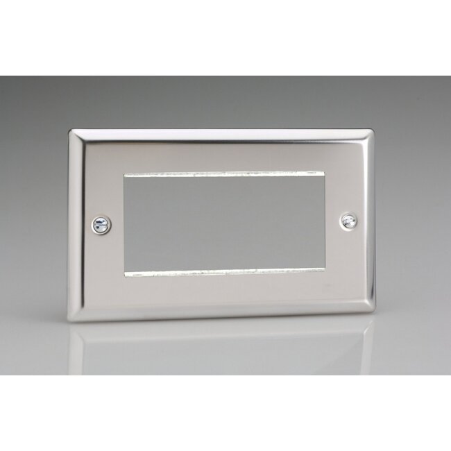 Varilight Classic DataGrid Twin Plate (4 Grid Spaces)  Mirror Chrome