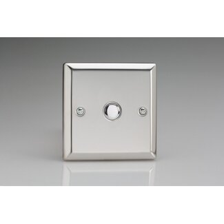 Varilight Classic 1-Gang 6A 1-Way Push-to-Make Momentary Switch Decorative Mirror Chrome Chrome Button