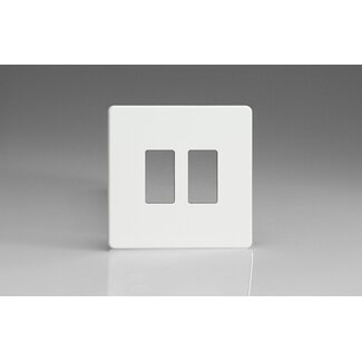 Varilight Screwless 2-Gang Screwless PowerGrid Plate including Yoke (Single Plate)  Premium White