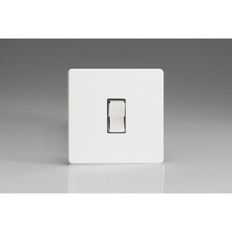 Varilight Screwless 1-Gang 10A 2-Way & Off Retractive Switch Decorative Premium White Chrome Button