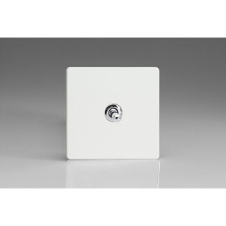 Varilight Screwless 1-Gang 10A 1- or 2-Way Toggle Switch Decorative Premium White Chrome Toggle