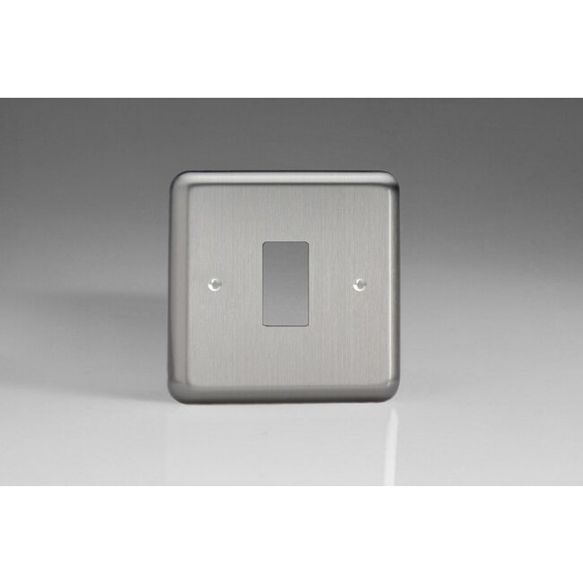 Varilight Classic  1-Gang Grid Plate (Single Plate) inc Yoke (formerly XSPG1)  Matt Chrome