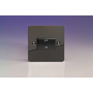 Varilight Ultraflat 10A Fan Isolating Switch (3 Pole) Black Iridium Black Insert