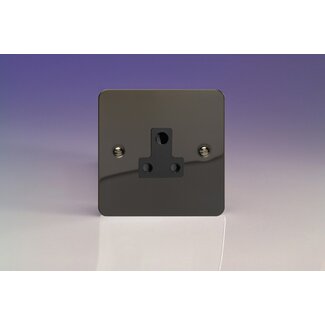 Varilight Ultraflat 1-Gang 5A Round Pin Socket  Black Iridium Black Insert