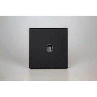 Varilight Screwless 1-Gang 6A 1- or 2-Way Push-On/Off Impulse Switch Decorative Matt Black Iridium Buttons