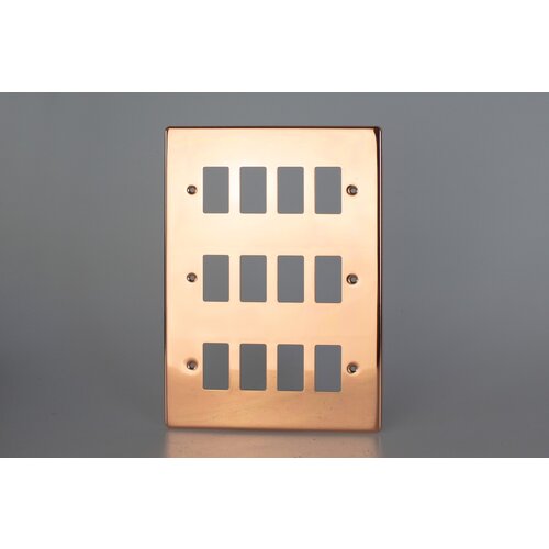 Varilight PowerGrid 12-Gang Grid Plate (Triple Twin Plate) Polished Copper Varilight PowerGrid 12-Gang Grid Plate (Triple Twin Plate) Polished Copper