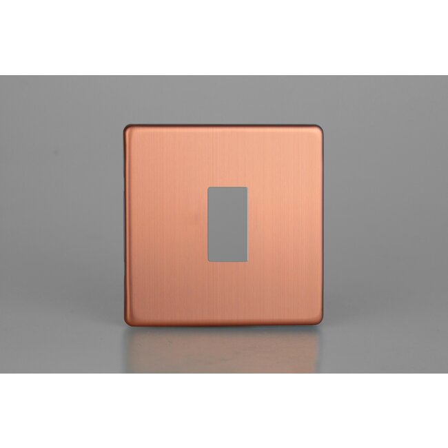 Varilight Urban Screwless 1-Gang Screwless PowerGrid Plate including Yoke (Single Plate)  Brushed Copper