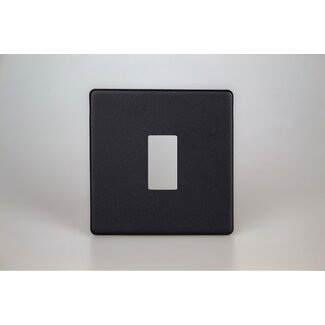 Varilight Urban Screwless 1-Gang Screwless PowerGrid Plate including Yoke (Single Plate)  Matt Black
