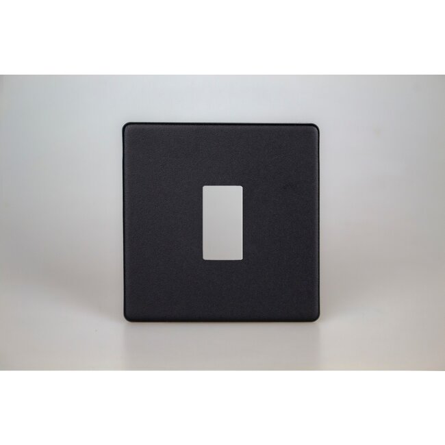 Varilight Urban Screwless 1-Gang Screwless PowerGrid Plate including Yoke (Single Plate)  Matt Black