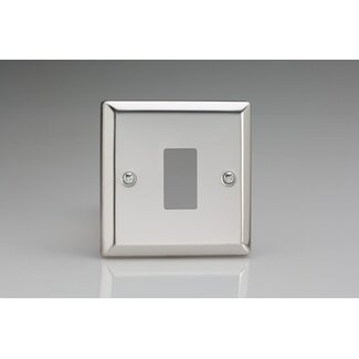 Varilight Classic 1-Gang PowerGrid Plate including Yoke (Single Plate)  Mirror Chrome