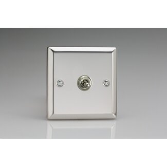 Varilight Classic 1-Gang 10A 1- or 2-Way Toggle Switch Decorative Mirror Chrome Chrome Toggle