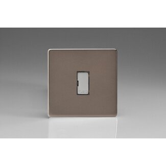 Varilight Screwless 13A Unswitched Fused Spur with Metal Inserts Decorative Pewter Chrome Inserts